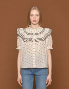 blusa wren eclipse dot ivory - ulla johnson - camicia manica corta