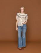blusa wren eclipse dot ivory - ulla johnson - camicia manica corta