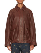 bomber aviatore pelle marrone castagna - rohe - bomber