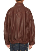 bomber aviatore pelle marrone castagna - rohe - bomber
