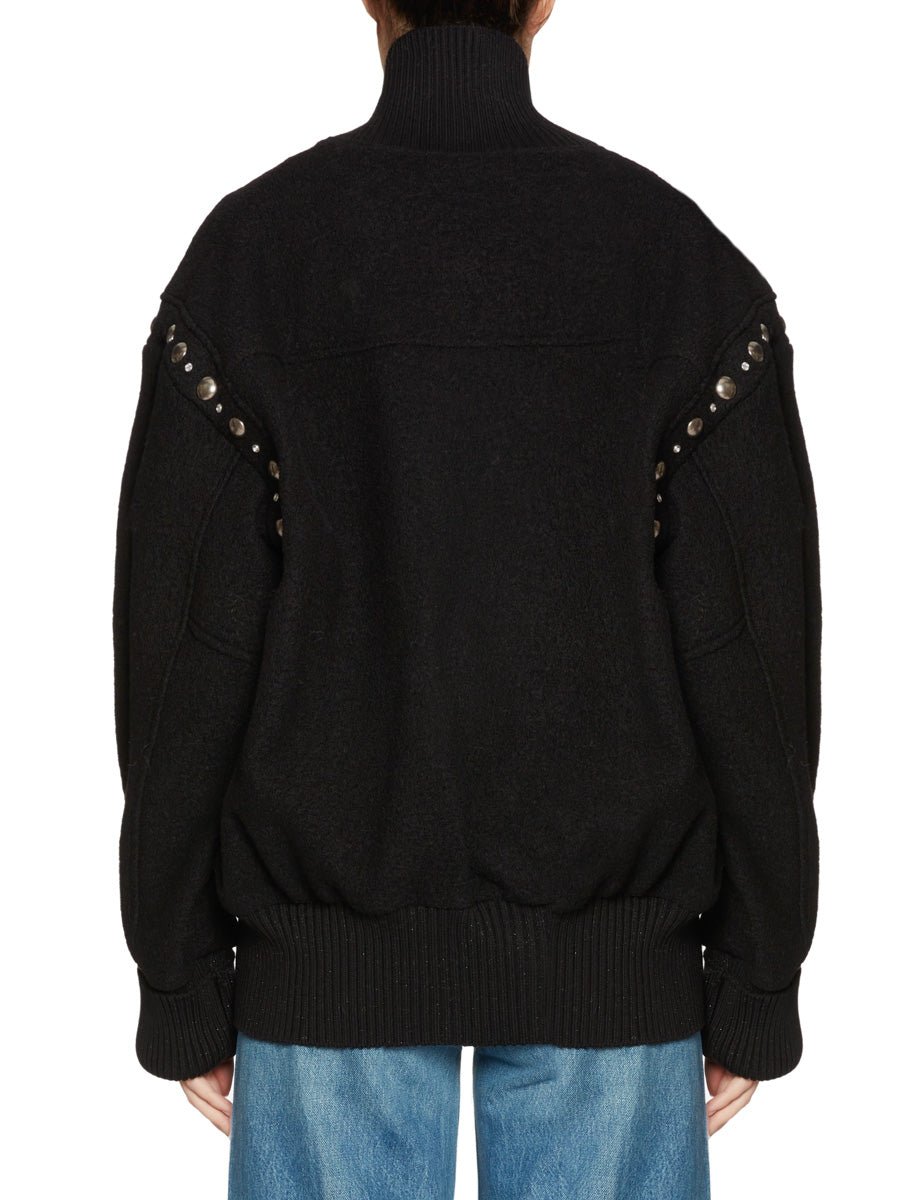 bomber boucle borchie e strass cristalli nero - a paper kid - bomber