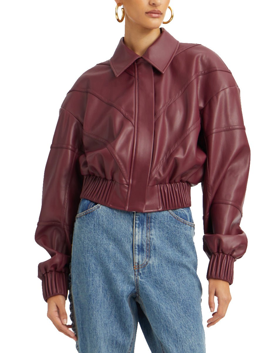 bomber ecoleather zinfandel bordeaux - rotate - bomber
