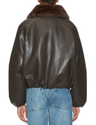 bomber ecopelle collo ecofur moro - blufrida - bomber