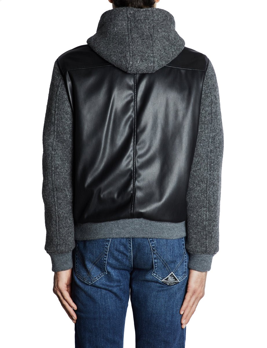 bomber ecopelle panno nero - bob - giacca