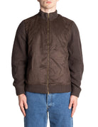 bomber ecosuede maglia marrone espresso - alley docks - giacca