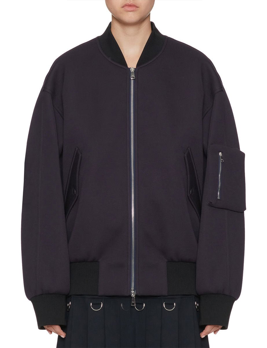 bomber full zip blu black - plan c - bomber