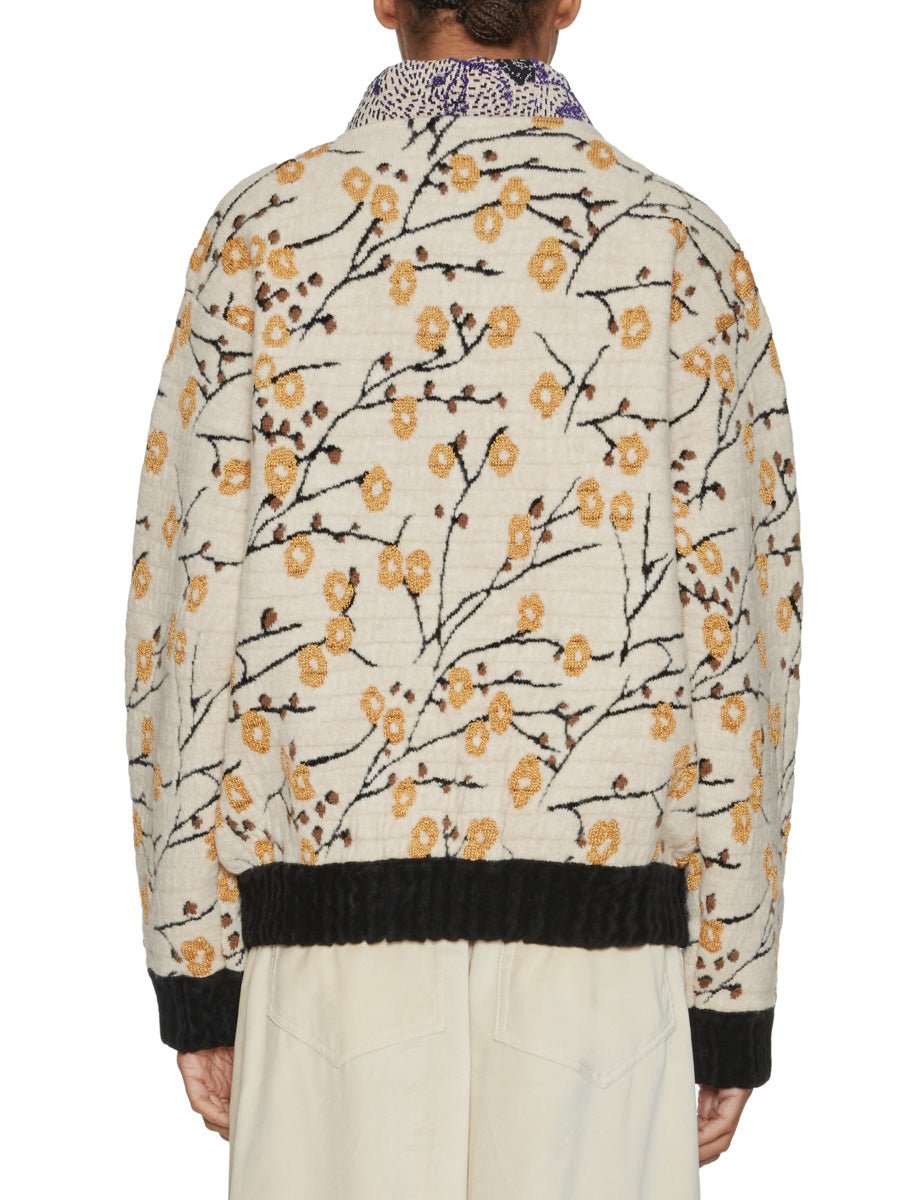 bomber jacquard fiore di ciliegio crema - forte forte - bomber