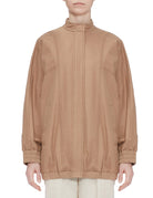 bomber jersey effetto denim cammello - Frida SRL