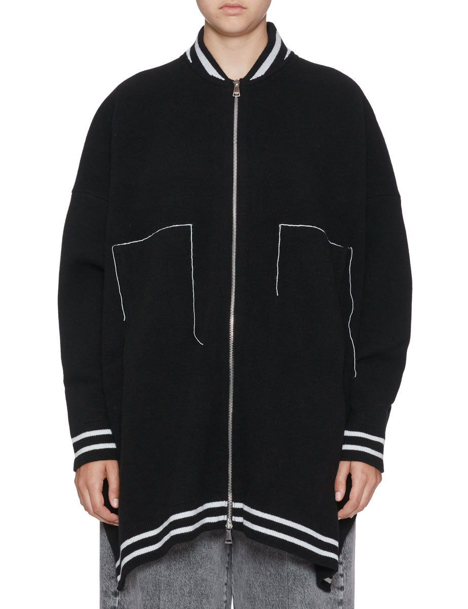bomber maglia full zip nero - jei-o - bomber