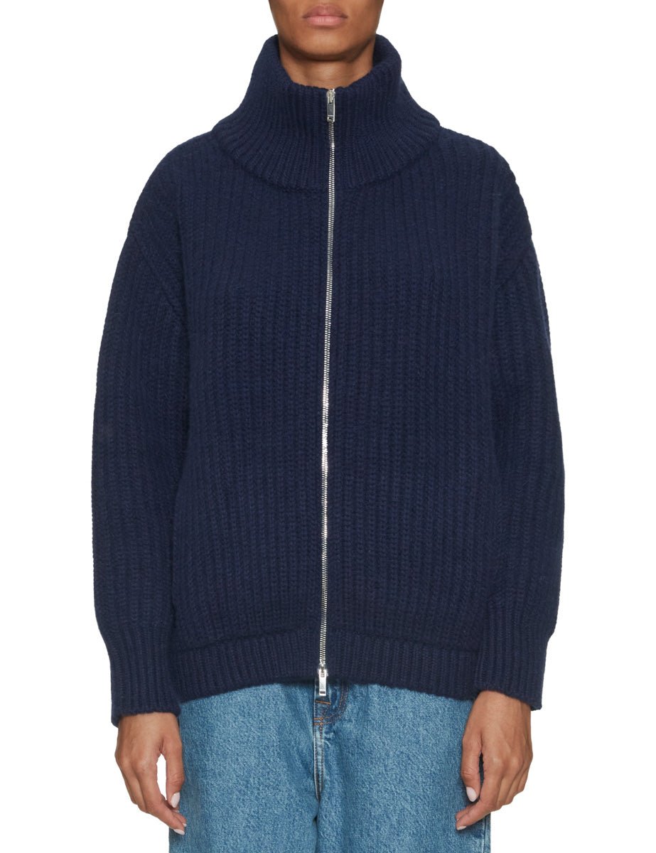 bomber oversize full zip blu scuro - slowear - bomber