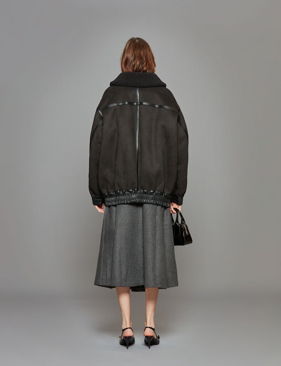 bomber oversized zip nero - rotate - bomber