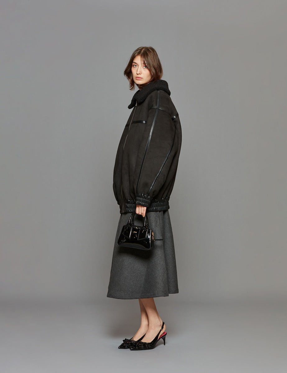 bomber oversized zip nero - rotate - bomber