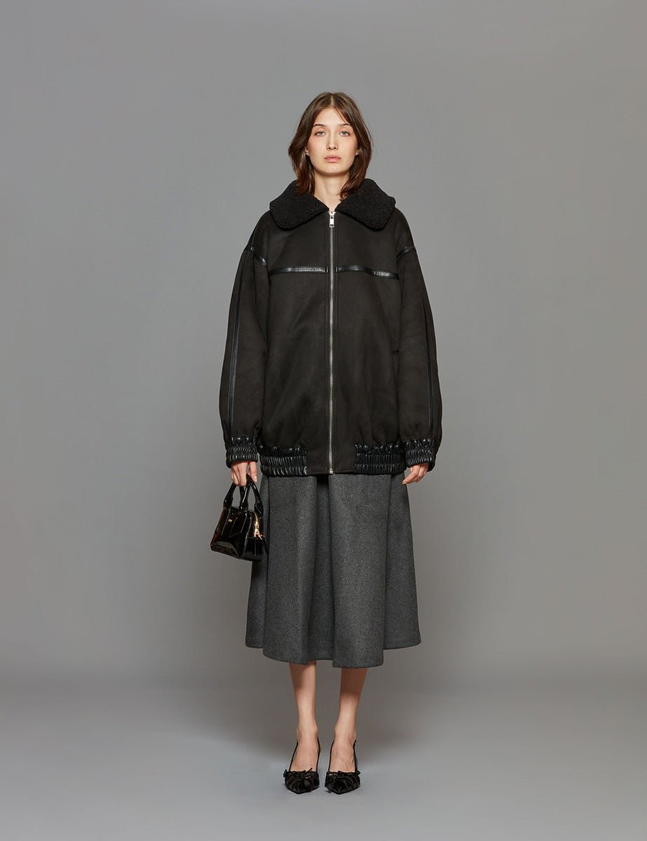 bomber oversized zip nero - rotate - bomber