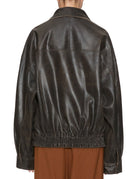 bomber pelle effetto vintage caffe - alysi - bomber
