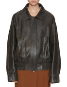 bomber pelle effetto vintage caffe - alysi - bomber