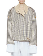 bomber reversibile check beige blu - jejia - bomber