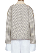 bomber reversibile check beige blu - jejia - bomber