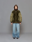 bomber shearling and nylon militare - blancha - bomber