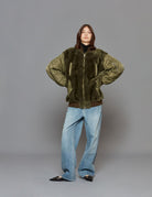 bomber shearling and nylon militare - blancha - bomber