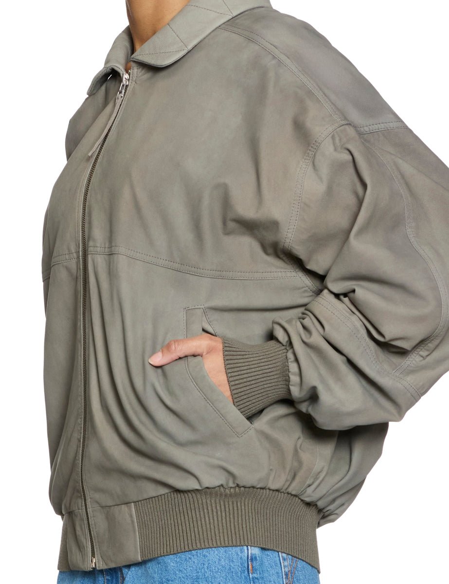 bomber soft suede fumo - Frida SRL