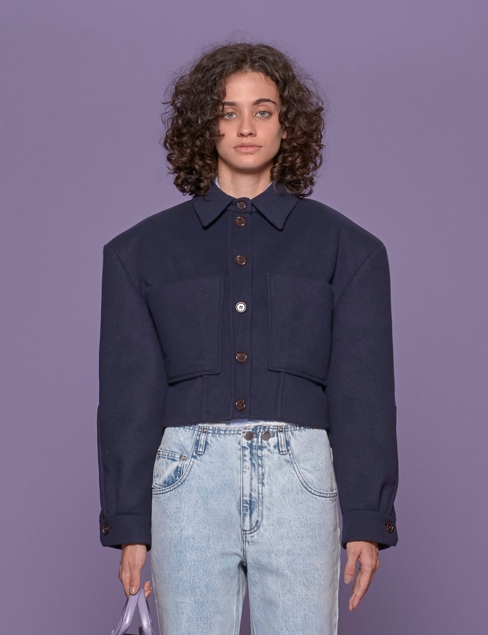 bomber velour blu - Frida SRL