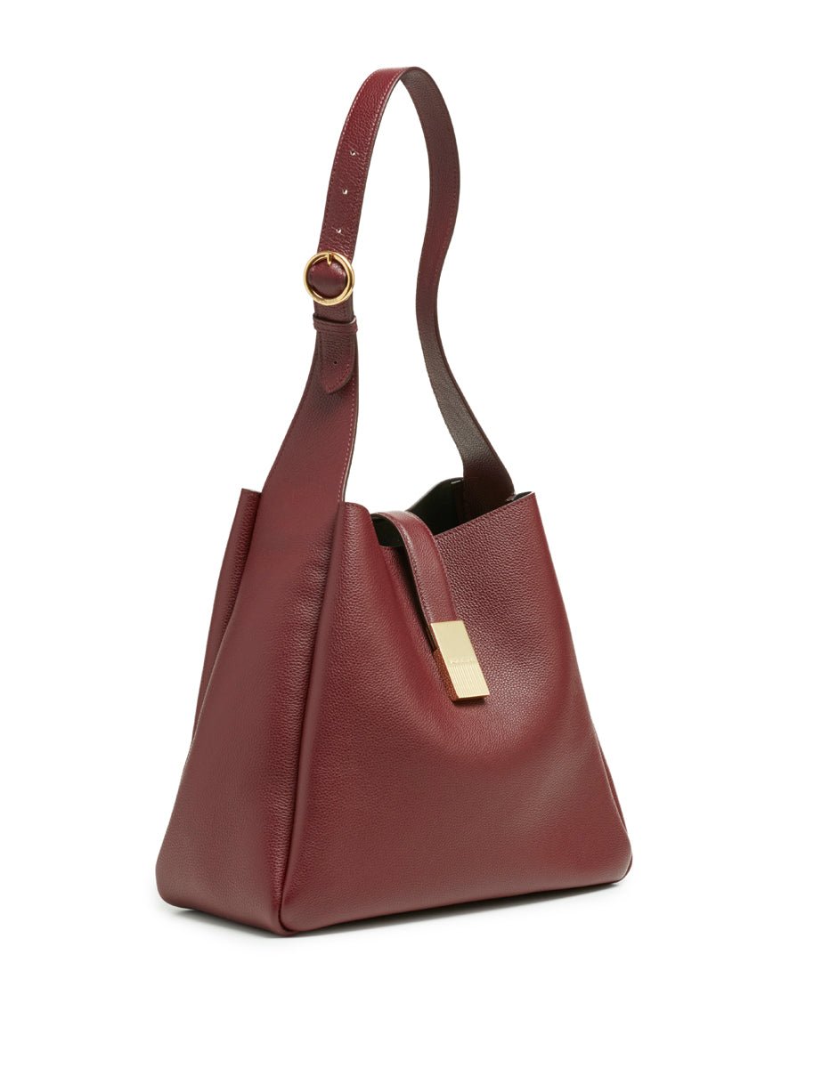borsa a spalla pelle martellata bordeaux - mouliebre - shopper