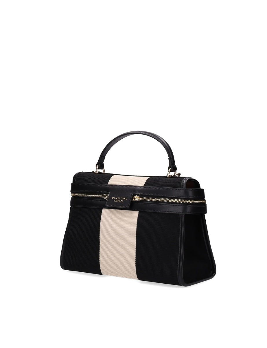 borsa bauletto zip fantasia black - my best bag - shopper