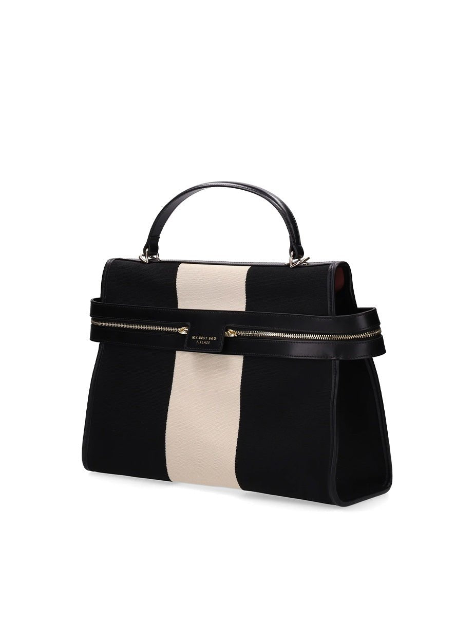 borsa bauletto zip fantasia black - my best bag - shopper