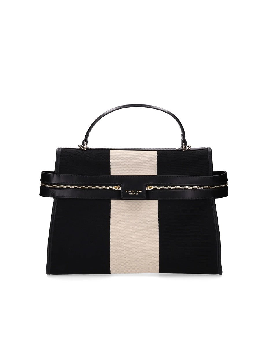 borsa bauletto zip fantasia black - my best bag - shopper
