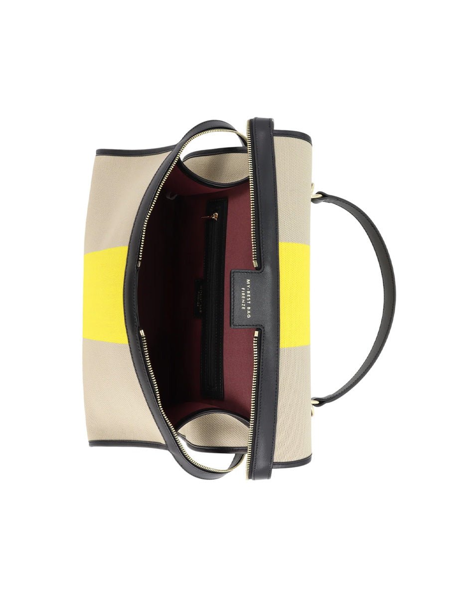 borsa bauletto zip fantasia sabbia - my best bag - shopper