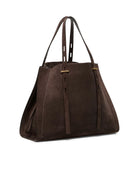 borsa big suede piuma linea promise moro - minobossi - shopper