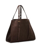 borsa big suede piuma linea promise moro - minobossi - shopper