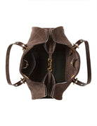 borsa big suede piuma linea promise moro - minobossi - shopper
