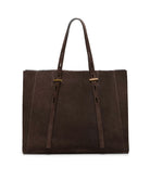 borsa big suede piuma linea promise moro - minobossi - shopper