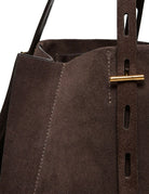 borsa big suede piuma linea promise moro - minobossi - shopper