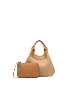 borsa dua pelle tessuto nature - gianni chiarini - shopper
