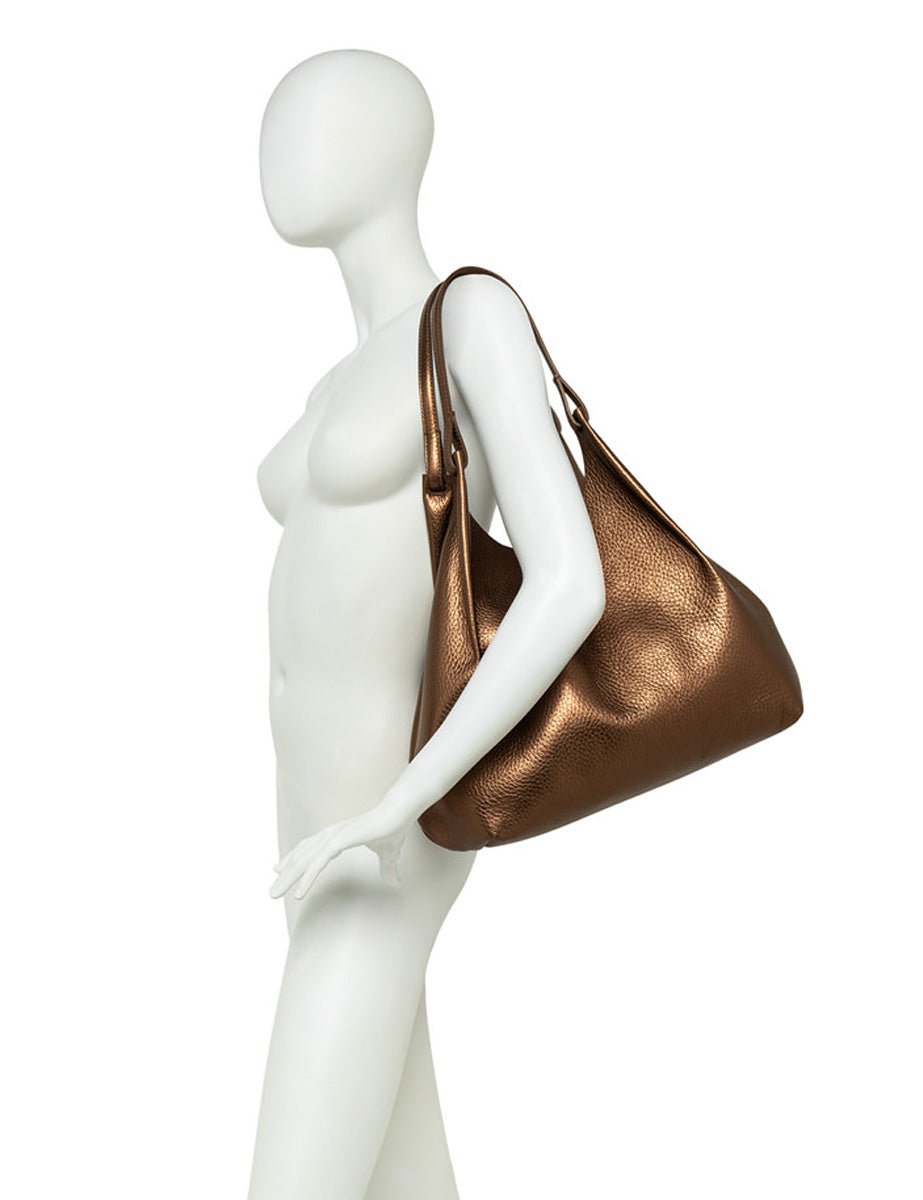 borsa dua pelle toasted moro - Frida SRL