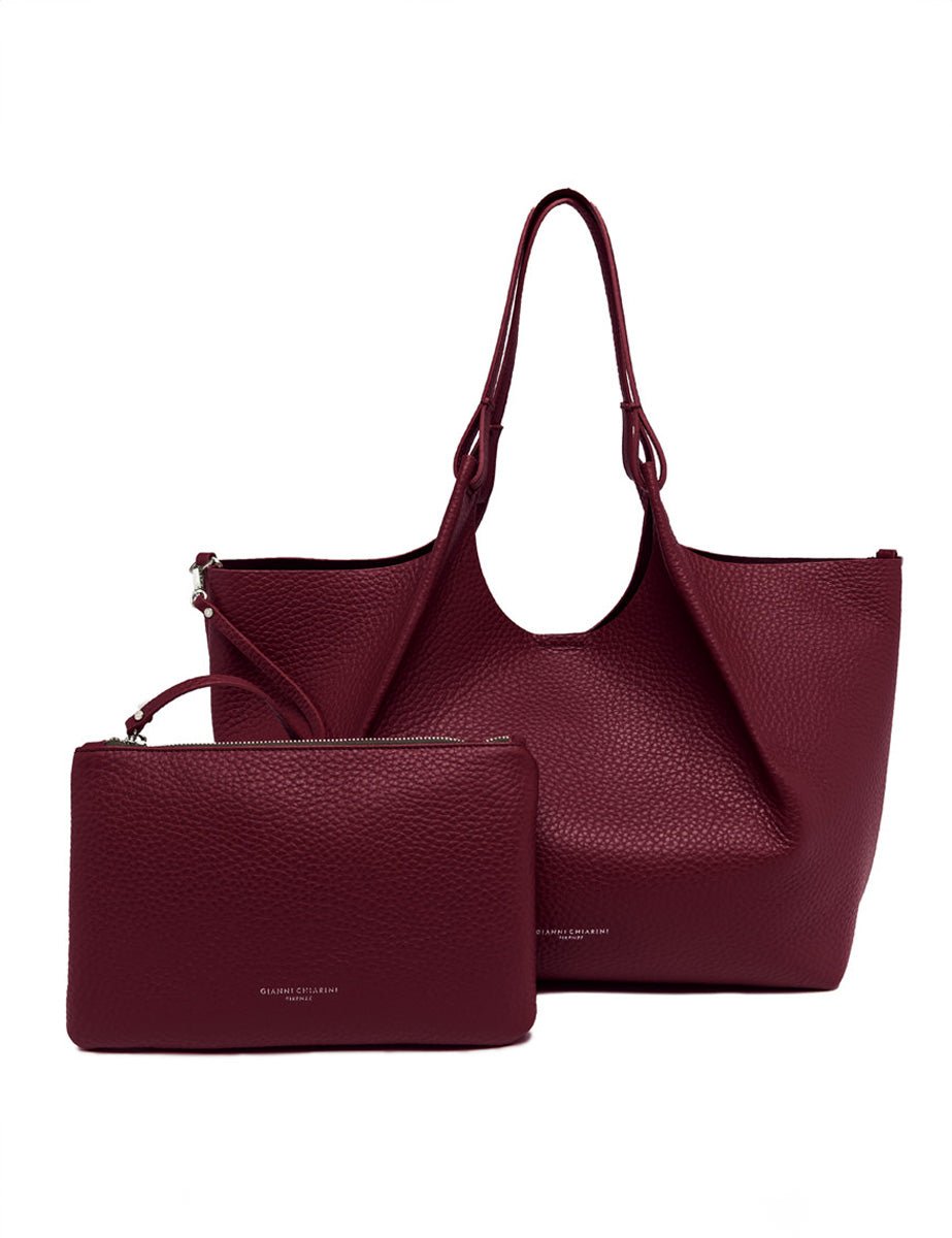 borsa dua pelle wine berry - gianni chiarini - shopper