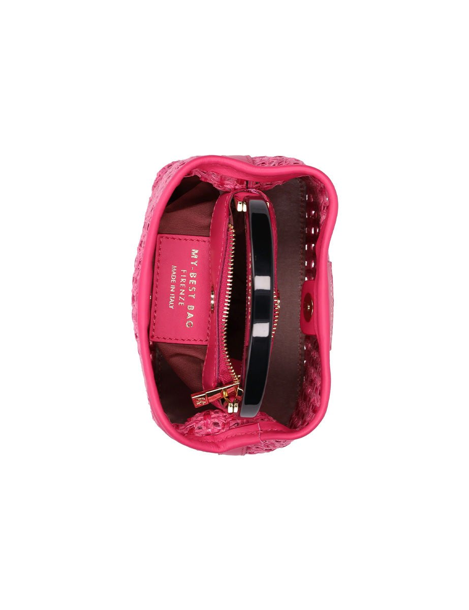 borsa intreccio paglia fuxia - my best bag - shopper