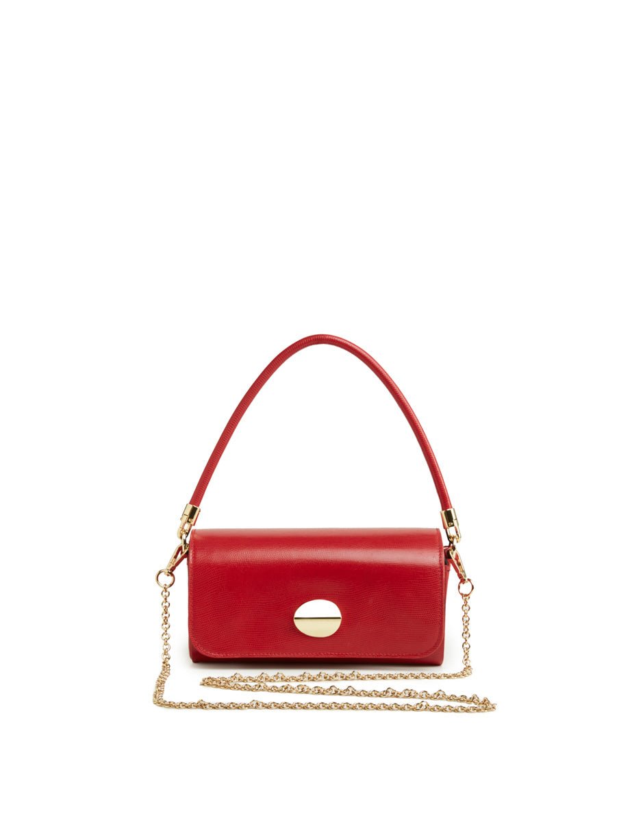 borsa lea interno seta rosso - unica bag lab - clutch