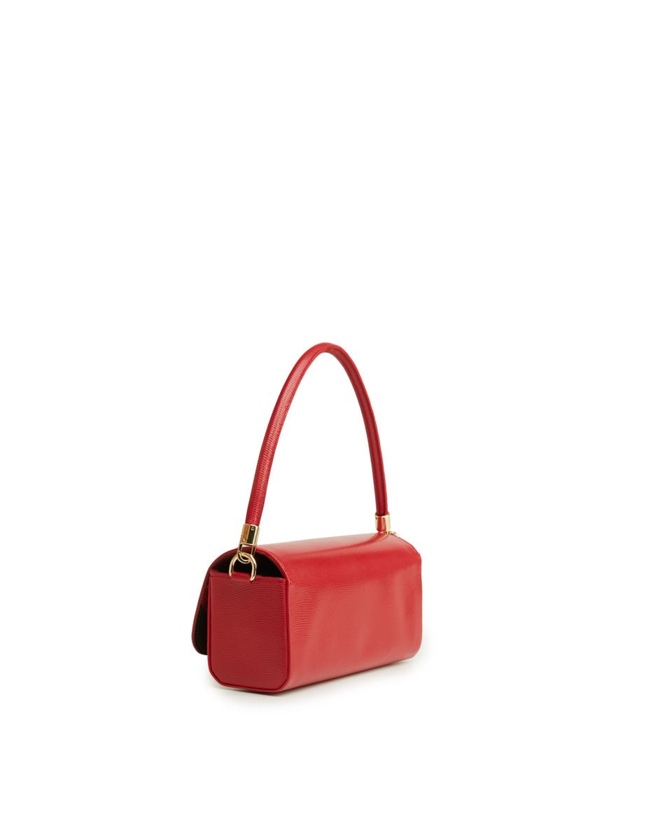 borsa lea interno seta rosso - unica bag lab - clutch