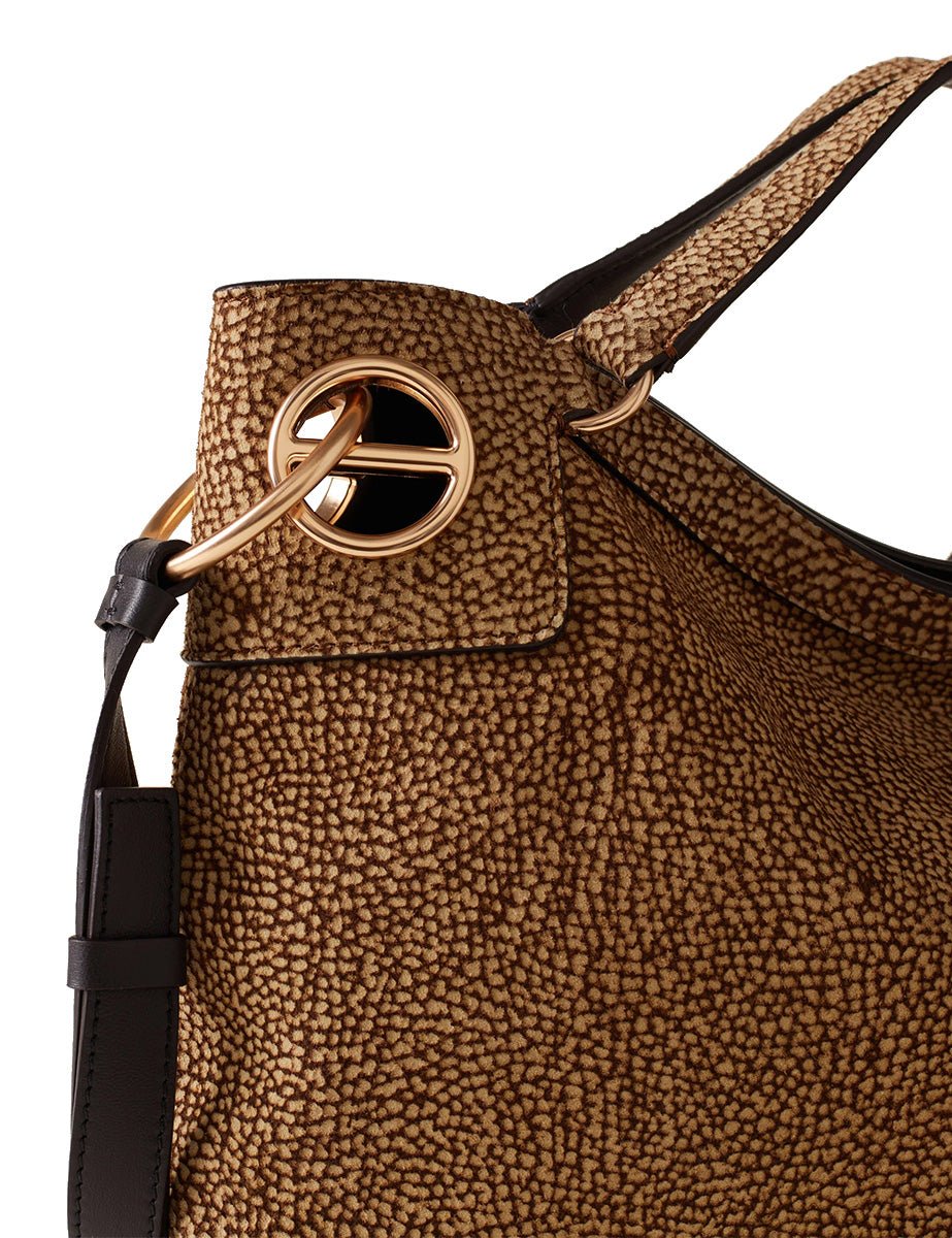 borsa london suede icon naturale - borbonese - shopper