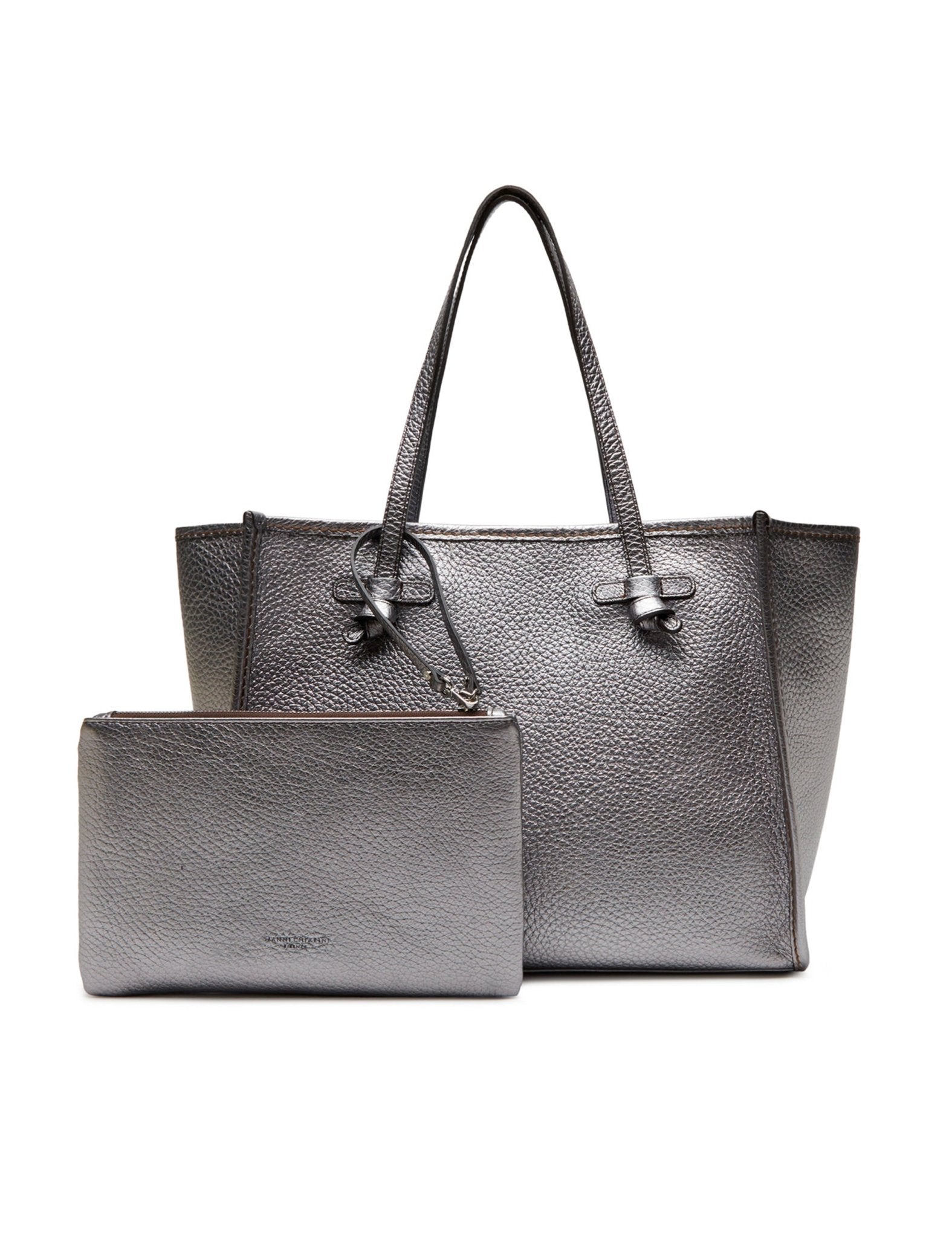 borsa marcella pelle argento - gianni chiarini - shopper