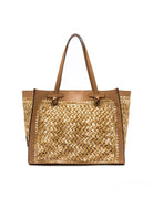 borsa marcella pelle rafia new cuoio - Frida SRL