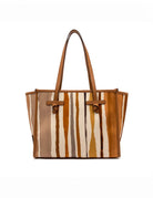 borsa marcella pelle tessuto naturale - Frida SRL