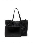 borsa marcella pelle tessuto nero - Frida SRL