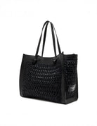 borsa marcella pelle tessuto nero - Frida SRL