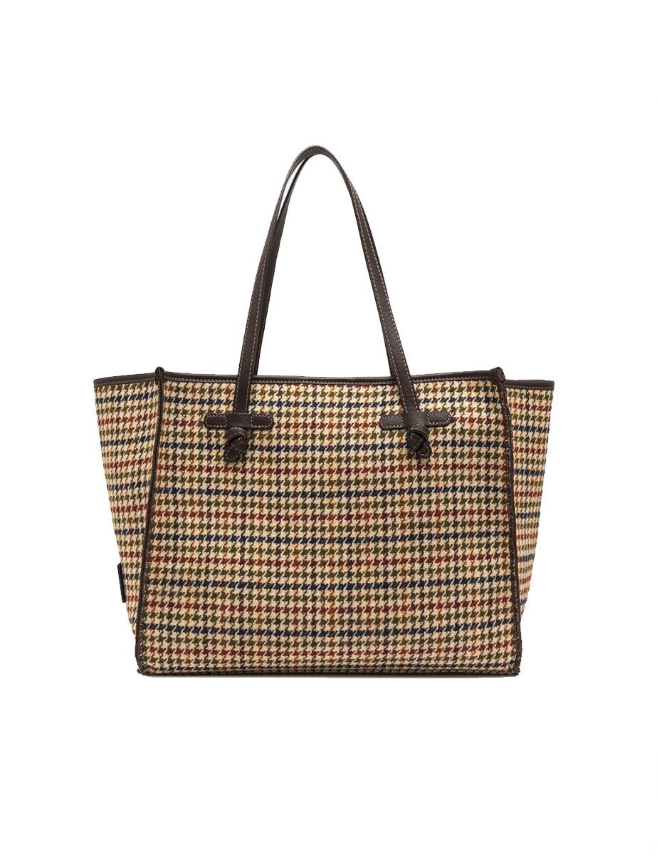 borsa marcella pied de poule beige - gianni chiarini - shopper