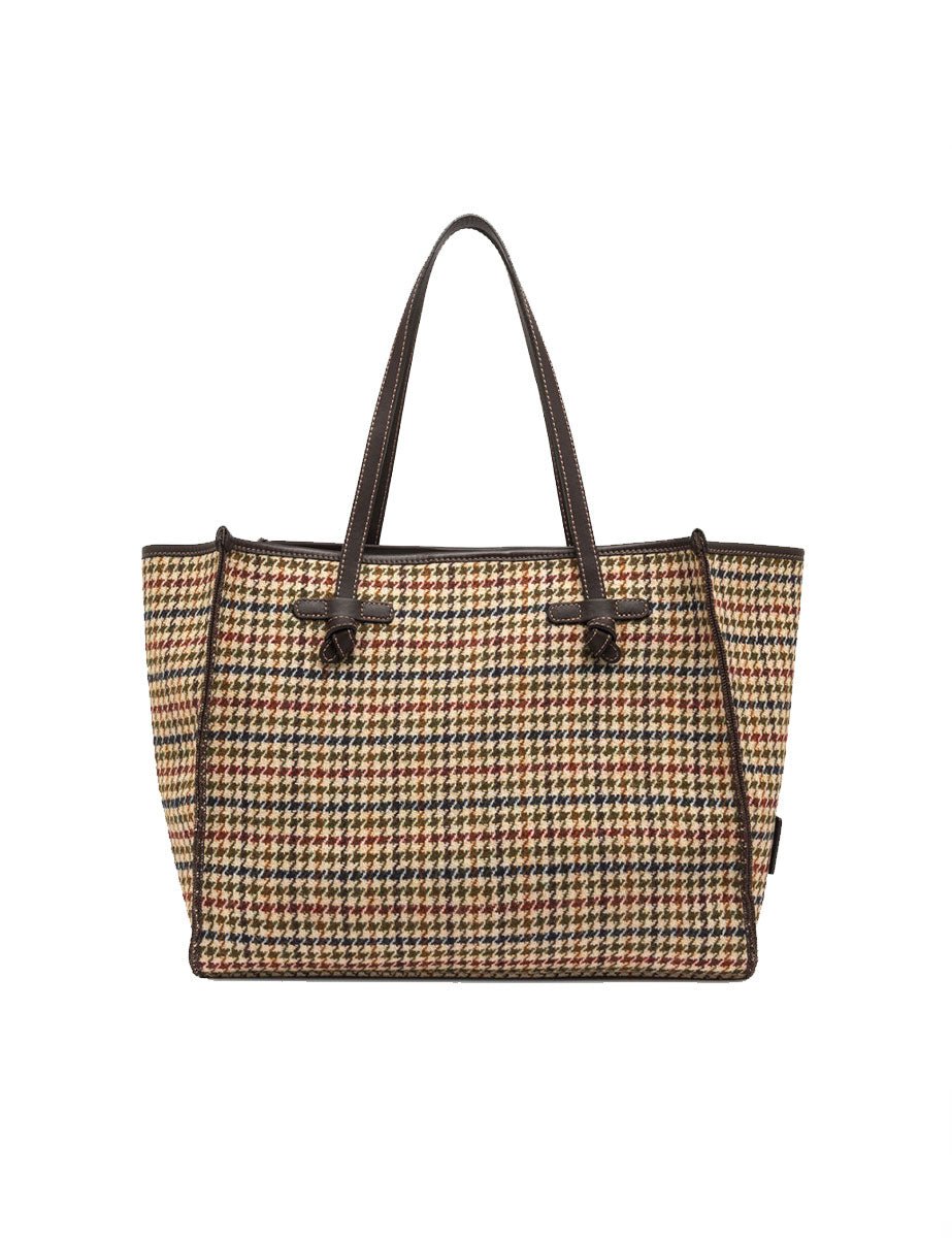 borsa marcella pied de poule beige - gianni chiarini - shopper
