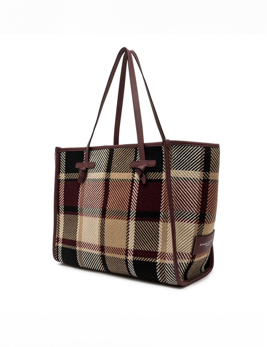 borsa marcella tartan bordeaux - gianni chiarini - shopper
